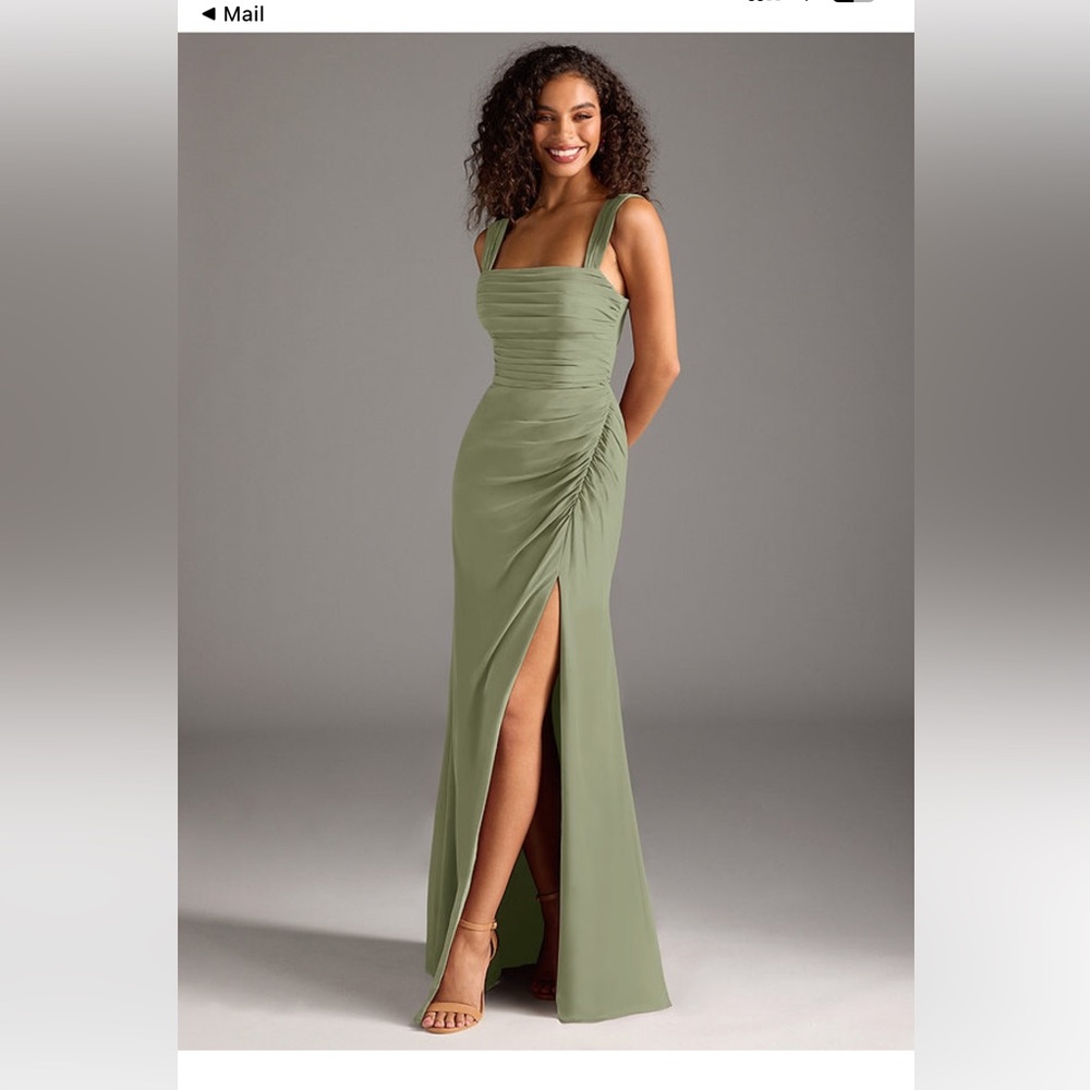 Azazie Jesaphine Dress in Pistachio Chiffon